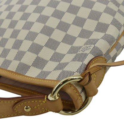 LOUIS VUITTON Delightful MM Damier Azur Hobo Shoulder Bag White