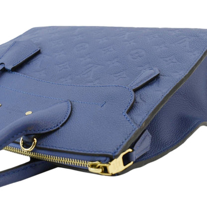 LOUIS VUITTON Pont Neuf MM Empreinte Leather Tote Shoulder Bag Blue