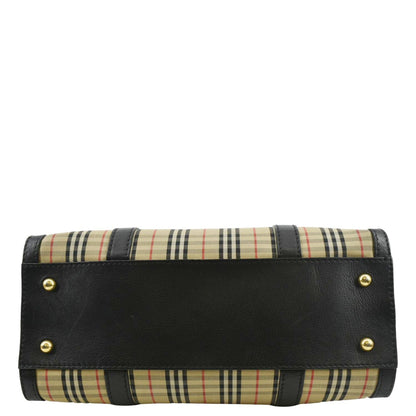 BURBERRY 1983 Knight Check Link Tote Shoulder Bag Beige