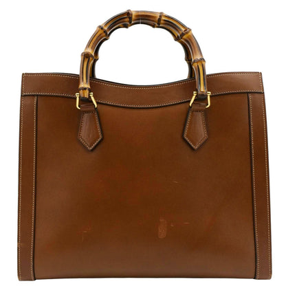 GUCCI Diana Medium Leather Top Handle Shoulder Bag Brown 655658