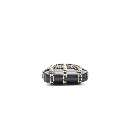 Chanel Gold Clutch O Chain Phone Holder Crossbody Bag