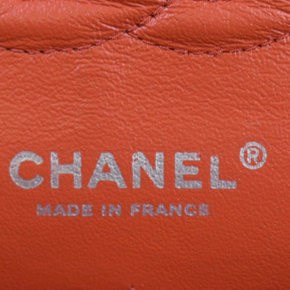 CHANEL Jumbo Flap Quilted Patent Leather Shoulder Bag Red