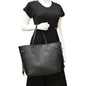 LOUIS VUITTON Neverfull MM Empreinte Leather Tote Shoulder Bag Black