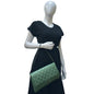 CHANEL Flap Quilted Patent Leather Shoulder Bag Green