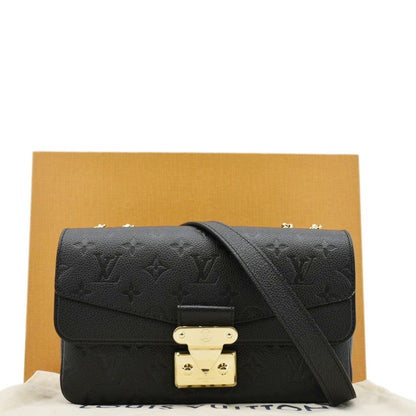 LOUIS VUITTON Marceau  Monogram Empreinte Leather Shoulder Bag Black