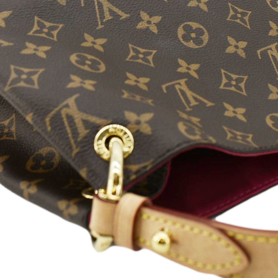 LOUIS VUITTON Graceful PM Monogram Canvas Hobo Shoulder Bag Brown