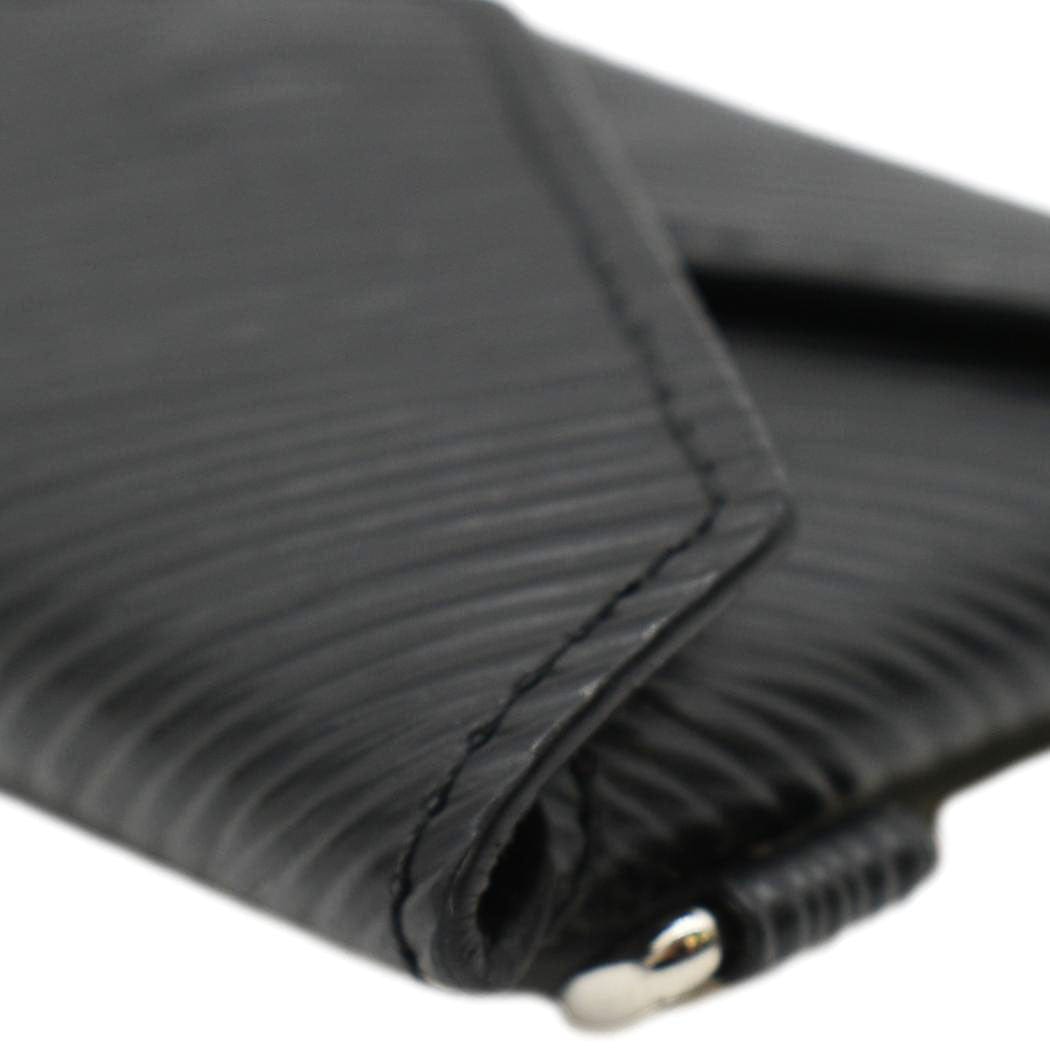 LOUIS VUITTON Kirigami Necklace Epi Leather Clutch Black