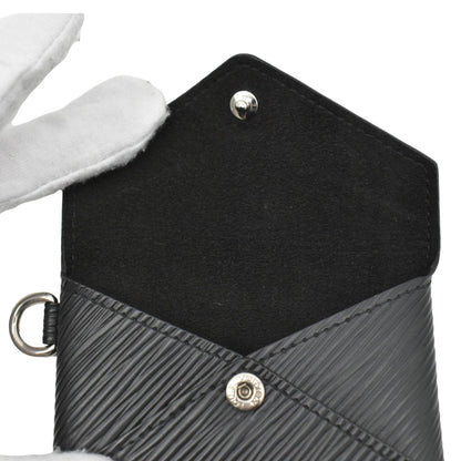 LOUIS VUITTON Kirigami Necklace Epi Leather Clutch Black
