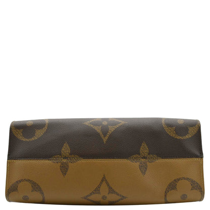 LOUIS VUITTON Onthego MM Giant Monogram Reverse Canvas Tote Bag Brown