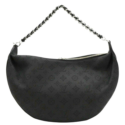 LOUIS VUITTON Baia MM Perforated Mahina Leather Shoulder Bag Black