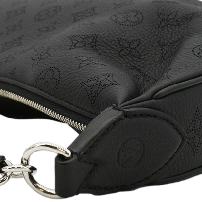 LOUIS VUITTON Baia MM Perforated Mahina Leather Shoulder Bag Black