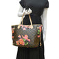 LOUIS VUITTON Limited Edition Neverfull MM Roses Monogram Canvas Shoulder Bag Brown
