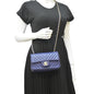 CHANEL CC Mini Rectangular Flap Chevron Leather Shoulder Bag Purple