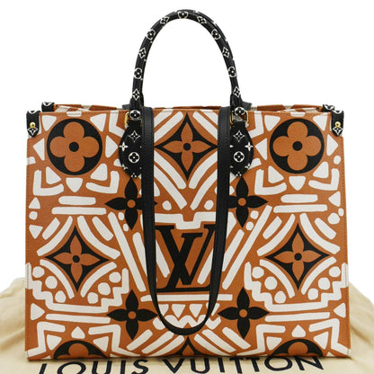 LOUIS VUITTON Onthego GM Crafty Monogram Giant Canvas Shoulder Bag Orange