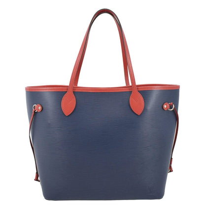 LOUIS VUITTON Neverfull MM Epi Leather Tote Shoulder Bag Blue