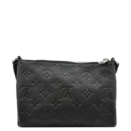 LOUIS VUITTON Pallas Monogram Empreinte Clutch Crossbody Bag Black