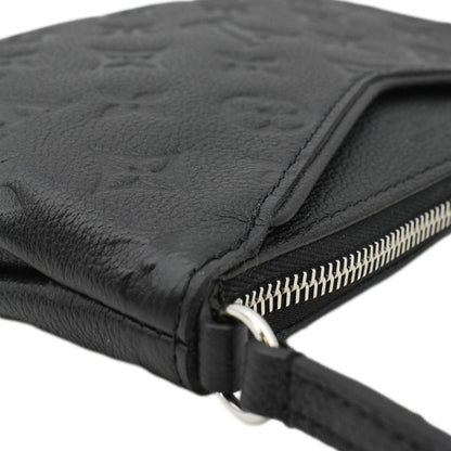 LOUIS VUITTON Pallas Monogram Empreinte Clutch Crossbody Bag Black