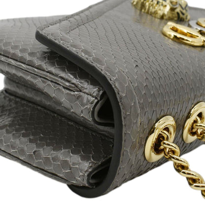 GUCCI Rajah Medium Leather Chain Shoulder Bag Grey 537241