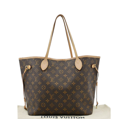 LOUIS VUITTON Neverfull MM Monogram Canvas Shoulder Bag Brown
