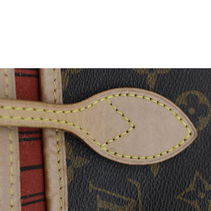LOUIS VUITTON Neverfull MM Monogram Canvas Shoulder Bag Brown