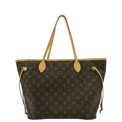 LOUIS VUITTON Neverfull MM Monogram Canvas Shoulder Bag Brown