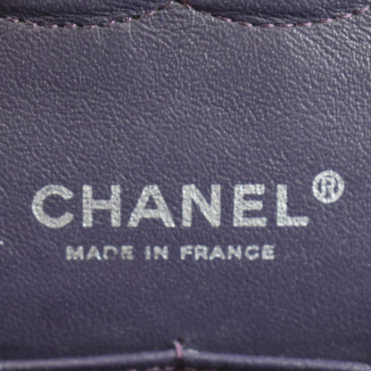 CHANEL Classic Medium Double Flap Patent Leather Shoulder Bag Dark Brown