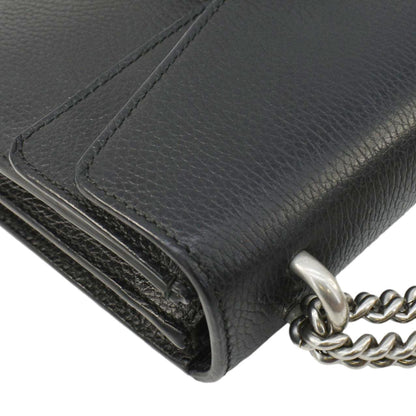 GUCCI Dionysus Small Leather Shoulder Bag Black 400249