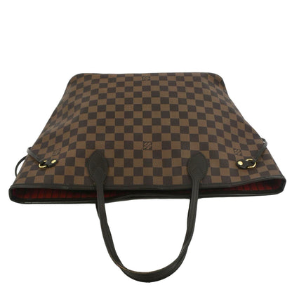 LOUIS VUITTON Neverfull MM Damier Ebene Shoulder Bag Brown