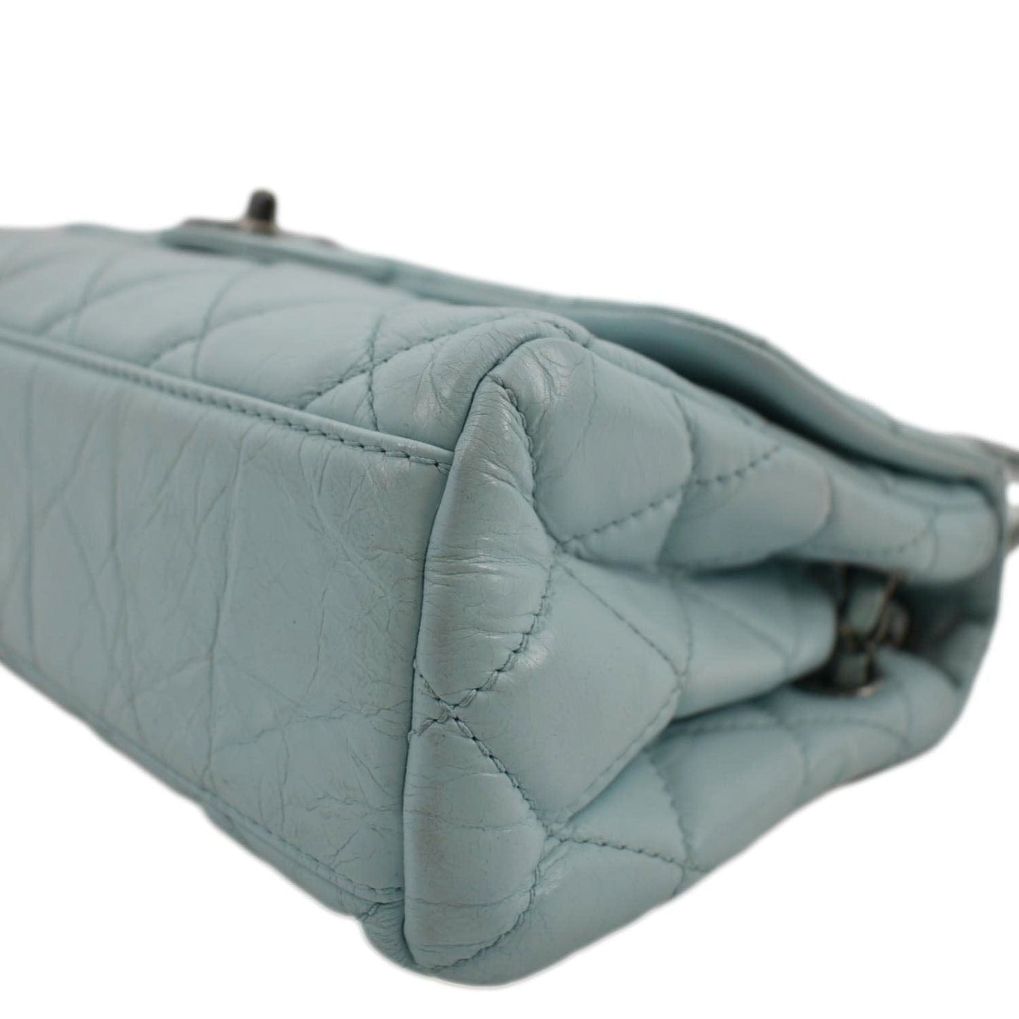 CHANEL Classic Flap Quilted Leather Shoulder Bag Light Blue