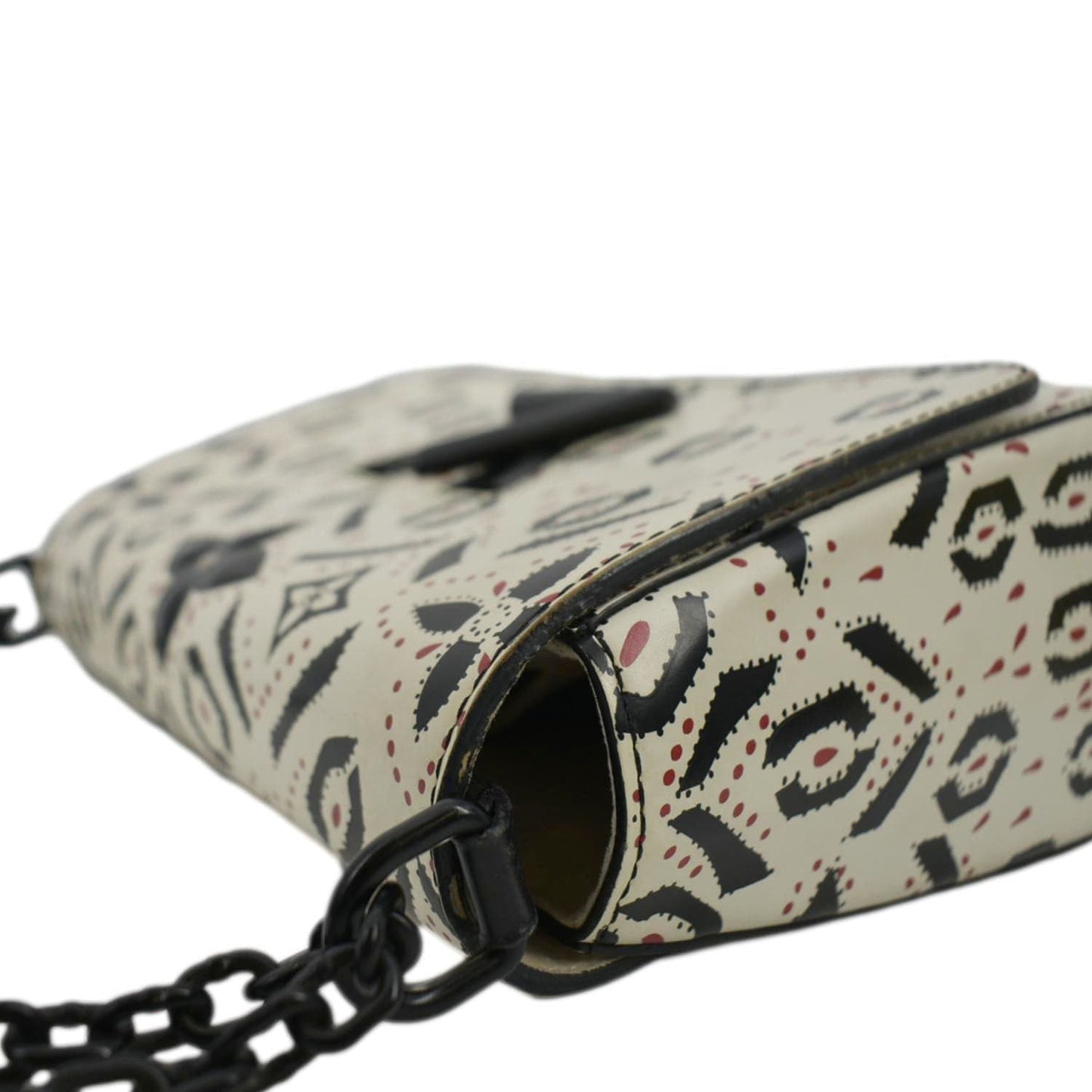 LOUIS VUITTON LV Twist Graphic MM Leather Shoulder Bag Black