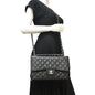 CHANEL Classic Large Double Flap Quilted Leather Shoulder Bag Black
