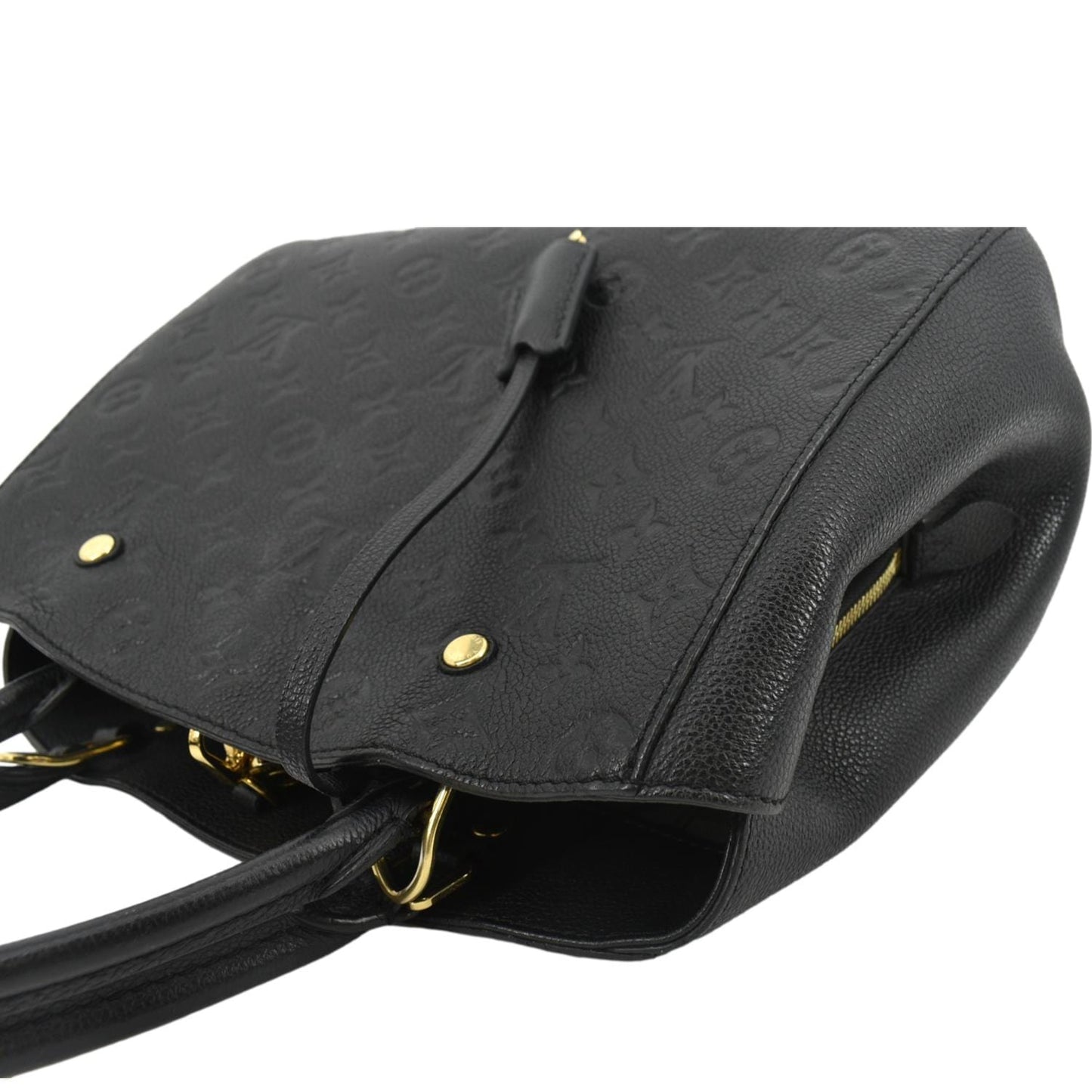 LOUIS VUITTON Montaigne MM Monogram Empreinte Satchel Shoulder Bag Black