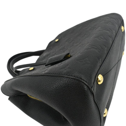 LOUIS VUITTON Montaigne MM Monogram Empreinte Satchel Shoulder Bag Black