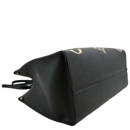 LOUIS VUITTON Onthego MM Giant Monogram Leather Tote Shoulder Bag Bicolor