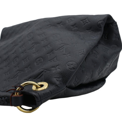 LOUIS VUITTON Artsy MM Monogram Empreinte Leather Shoulder Bag Navy Blue