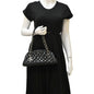 CHANEL Just Mademoiselle Bowling Small Quilted Patent Leather Shoulder Bag Black