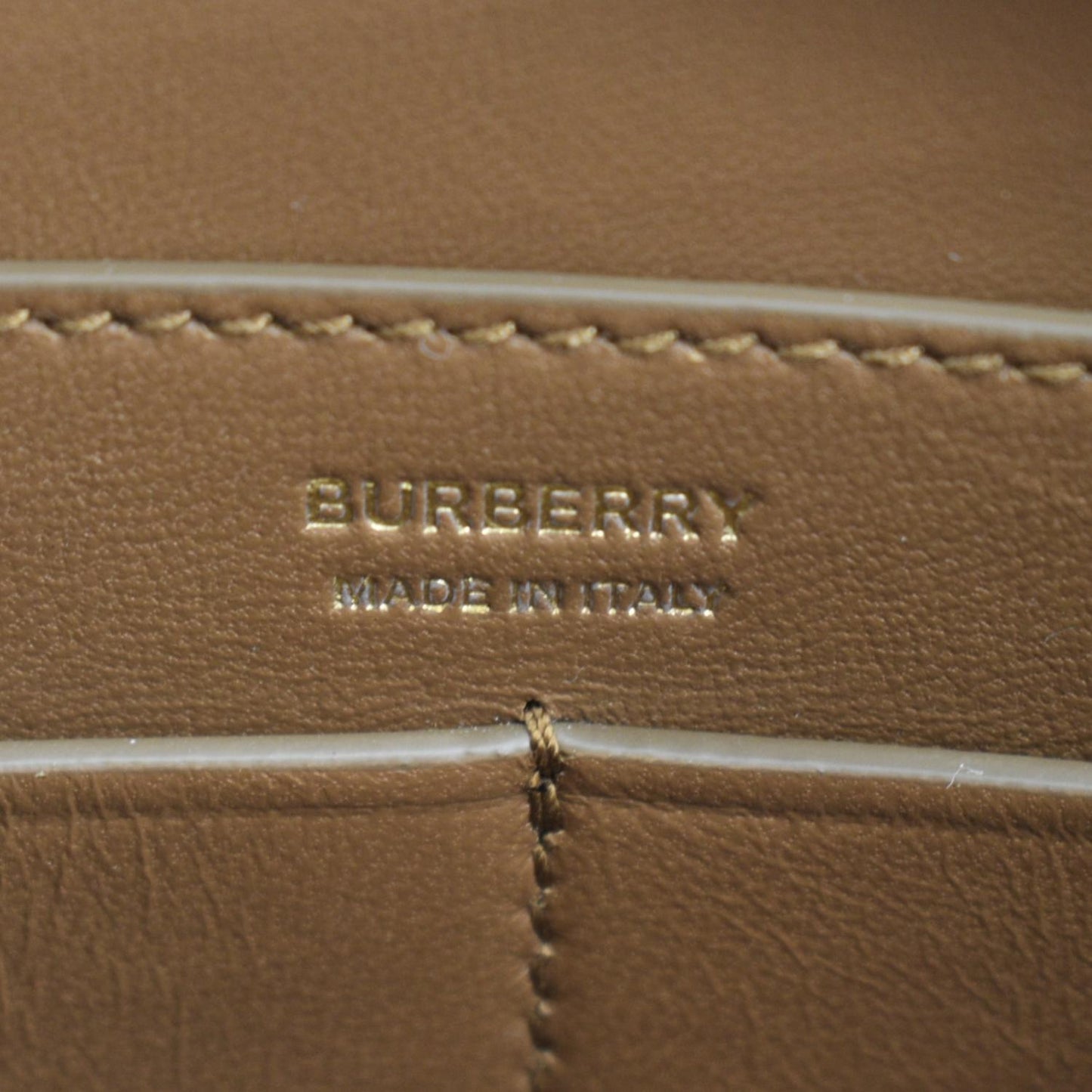 BURBERRY Medium TB Leather Shoulder Bag Tan