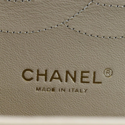 CHANEL Classic Jumbo Double Flap Quilted Caviar Leather Shoulder Bag Beige