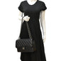 CHANEL Classic Jumbo Double Flap Quilted Caviar Leather Shoulder Bag Black