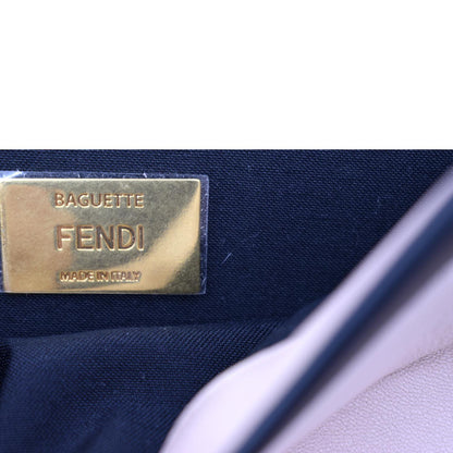 FENDI Baguette Medium Leather Chain Shoulder Bicolor Bag Pink