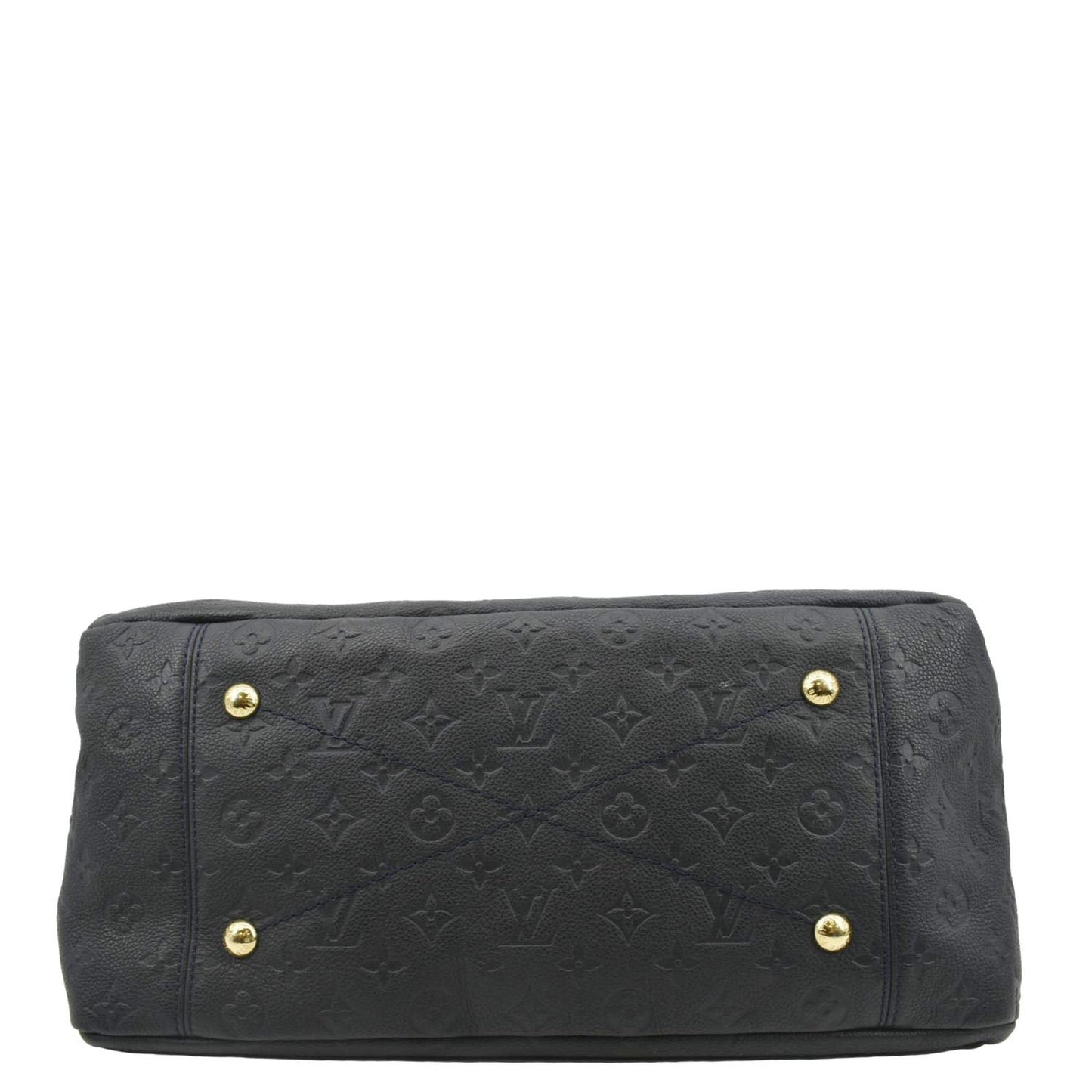 LOUIS VUITTON Artsy MM Empreinte Leather Shoulder Bag Navy Blue