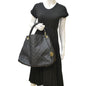 LOUIS VUITTON Artsy MM Empreinte Leather Shoulder Bag Navy Blue