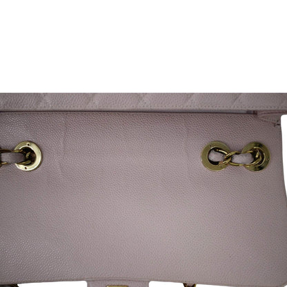 CHANEL Vintage Classic Jumbo Single Flap Caviar Leather Shoulder Bag Dusty Pink