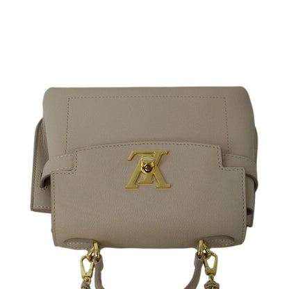 LOUIS VUITTON Mini Lockme Ever Leather Shoulder Bag Greige