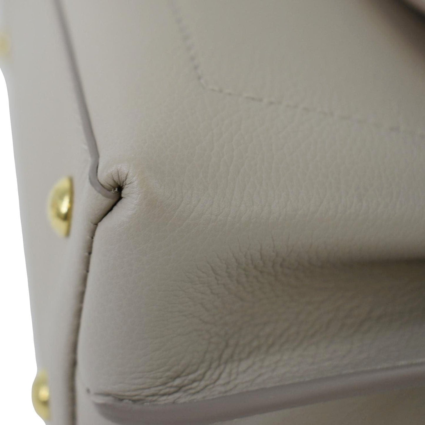 LOUIS VUITTON Mini Lockme Ever Leather Shoulder Bag Greige