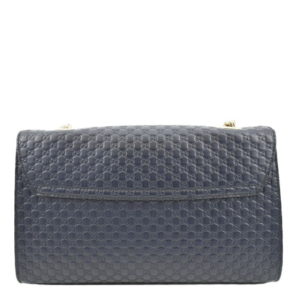 GUCCI Emily Medium GG Leather Chain Shoulder Bag Navy Blue 449635