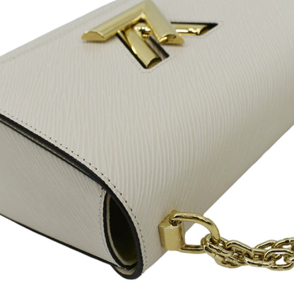 LOUIS VUITTON Twist Flower Epi Leather Chain Shoulder Bag Off White