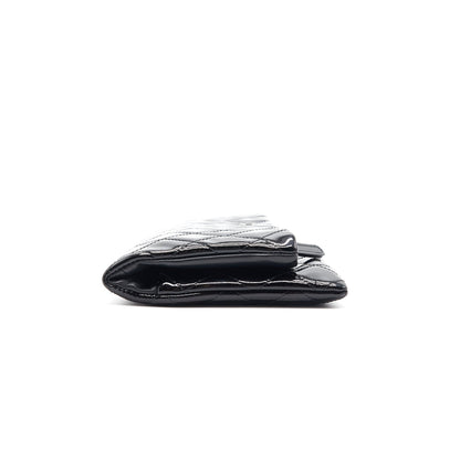 Chanel Patent Leather Fold Over Clutch Black