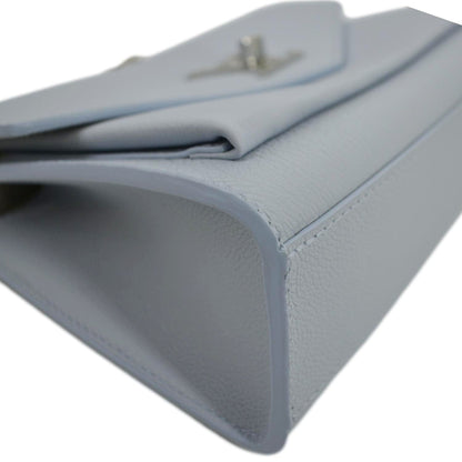 LOUIS VUITTON Mylockme Calf Leather Chain Shoulder Bag Light Blue
