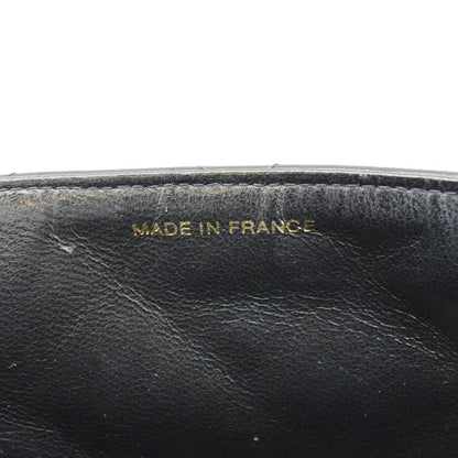 CHANEL Square CC Flap Vintage Quilted Leather Shoulder Bag Black
